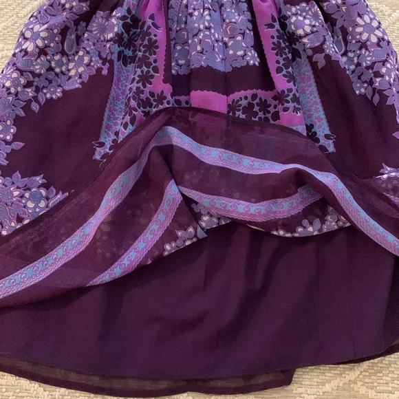 Fire Los Angeles Sundress in Purple, Pink & Maroon, Tie Neckline, Stretch Back - Picture 4 of 8